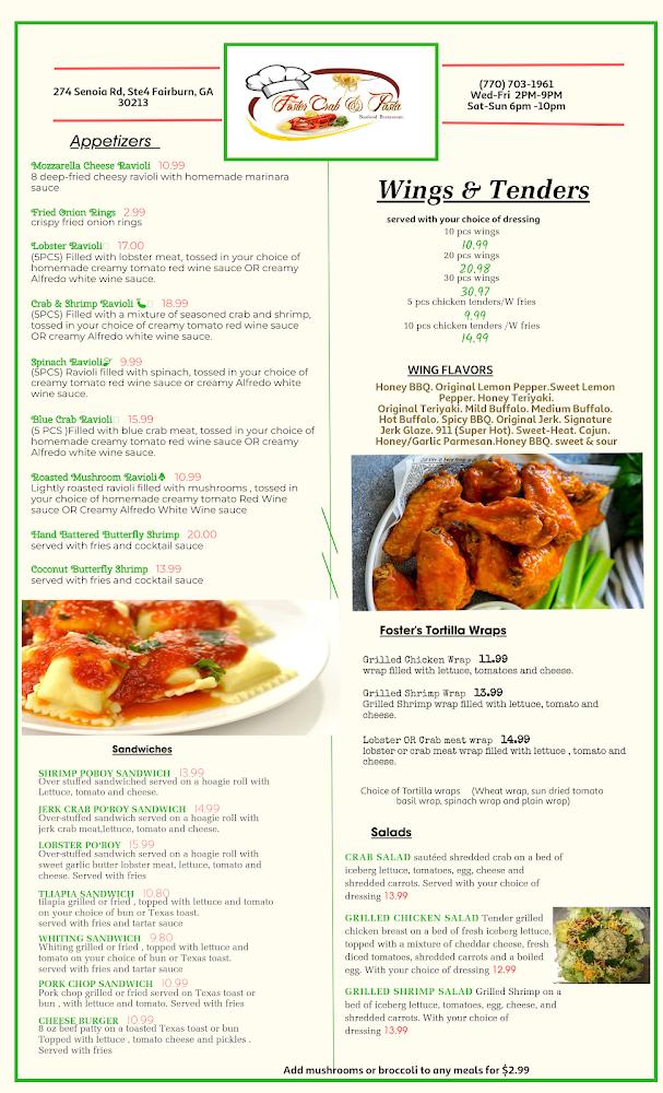 Foster Crab & Pasta LLC Menu image 1