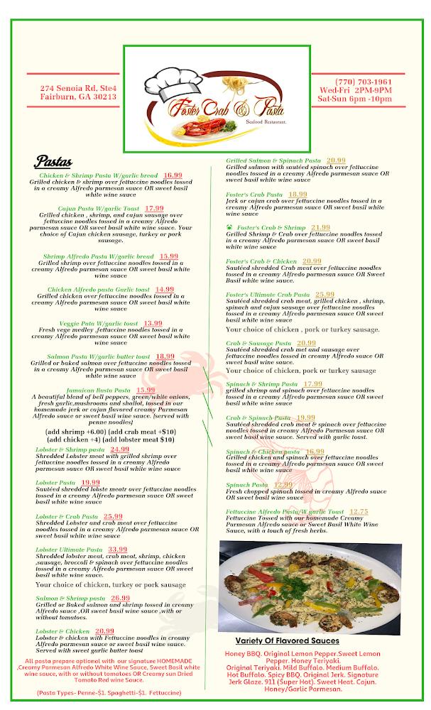 Foster Crab & Pasta LLC Menu image 3